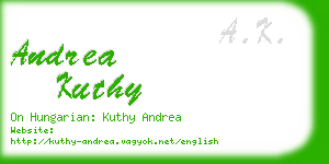 andrea kuthy business card